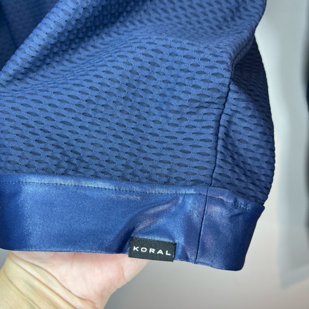 Koral Sofia Mesh Long Sleeve Shirt Top Midnight Blue Pullover Textured UV Medium - Picture 10 of 16